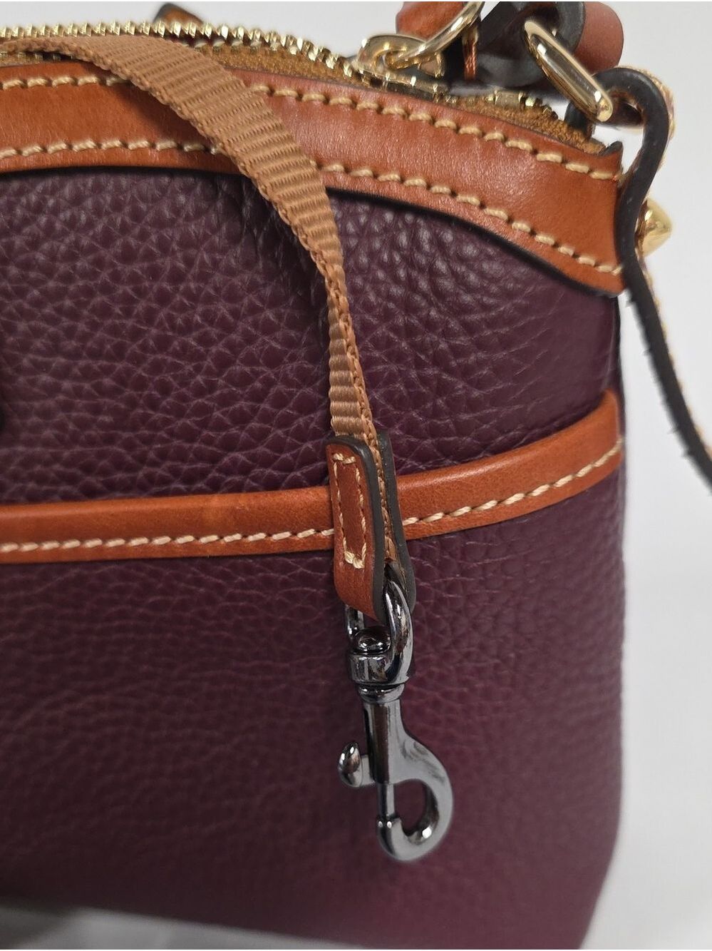 NWT Dooney & Bourke Bordeaux Pebble Grain Domed Leather Crossbody Bag - Picture 11 of 16